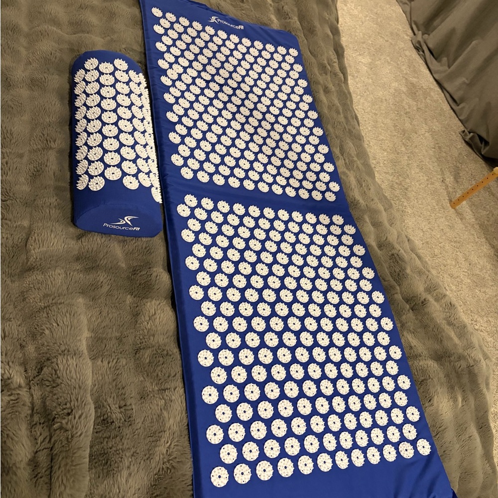 Blue Accupressure Mat and Pillow Set